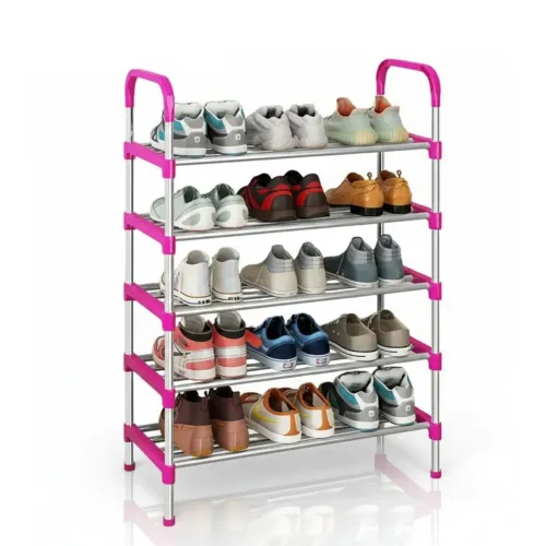 PENTHA Zapatera De 5 Niveles Estante Organizador Armable Rosa