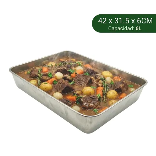 PENTHA Bandeja De Acero Inoxidable Para Horno (6l) 42 X 31.5 X 6 Cm