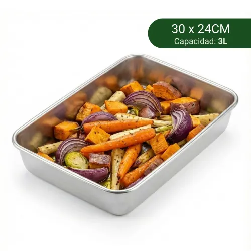 PENTHA Bandeja De Acero Inoxidable Para Horno (3l) 30 X 24 X 5.8 Cm