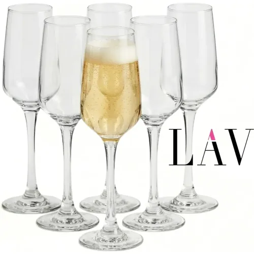 LAV Copa Flauta Champaña 230ml Lav 12 Unidades