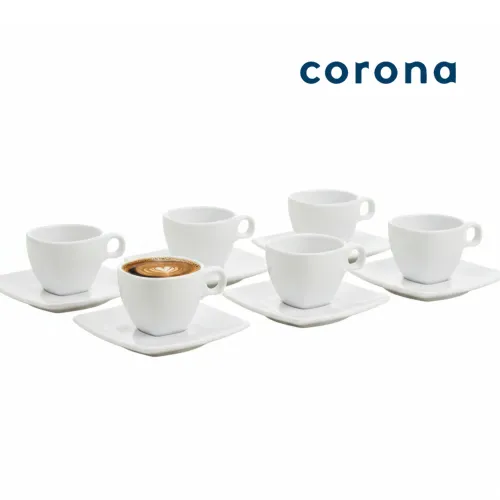 CORONA Set Taza Para Café Espresso Más Plato Corona 100ml - 24pzs Actualite