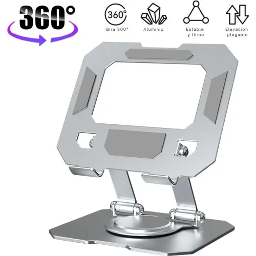 GENERICO Soporte Para Tablet Aluminio Giratorio 360° Base Plegable