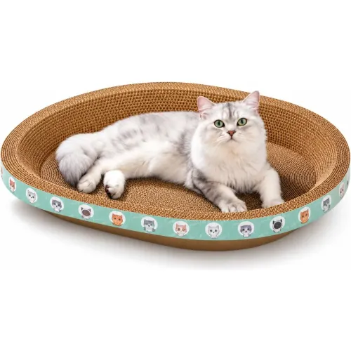GENERICO Cama Rascador Ovalado Para Gato Corrugado De Alta Densidad 40x60cm