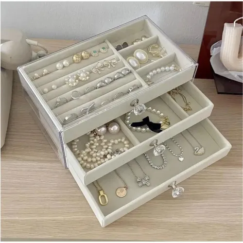 GENERICO Joyero Organizador De Joyas Y Accesorios 3 Niveles Acrílico