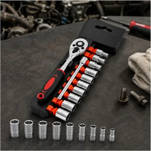 GENERICO Juego De Herramientas 12 Piezas Ratchet 1/4 Con 10 Dados De 6 Puntas