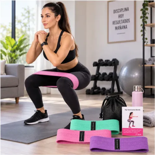 GENERICO Pack 3 Bandas De Resistencia Para Glúteos Y Piernas Yoga Pilates Con 3 Niveles