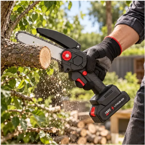 GENERICO Mini Motosierra Eléctrica Inalámbrica Recargable 180v Con Maletín