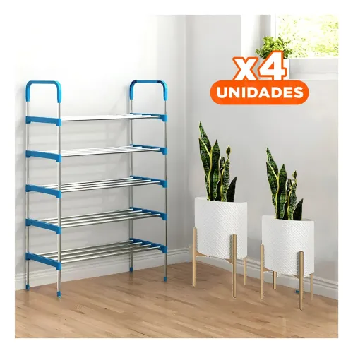 GENERICO Pack4 Soporte Vertical Celeste 5 Niveles Formato