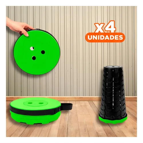 GENERICO Pack4 Sitial Plegable Verde 1 Seguro Portatil