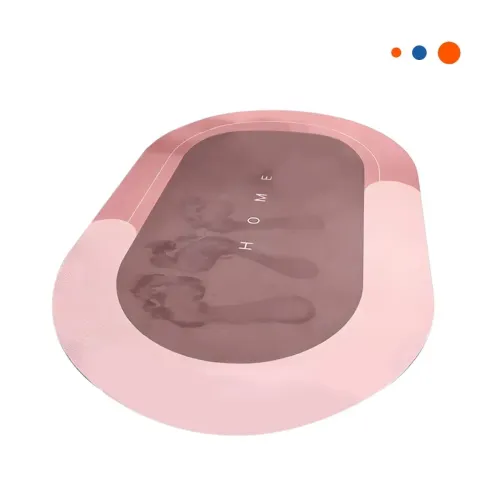 GENERICO Tapete Ovalado Home Rosado Material Resistente