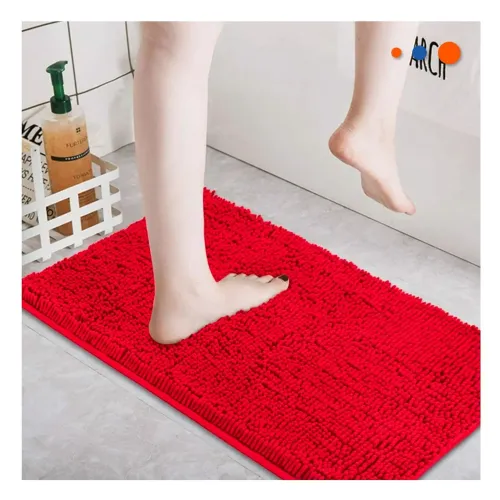 GENERICO Tapete Rectangular Microfibra 40x60cm Rojo Para
