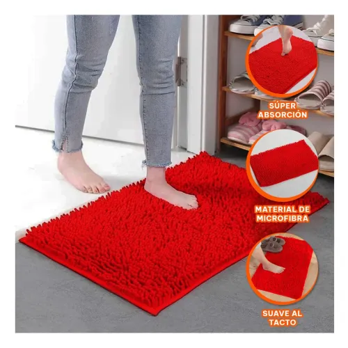GENERICO Tapete Decorativo Microfibra 40x60cm Rojo Material