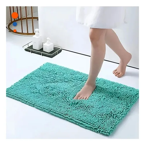 GENERICO Tapete Rectangular Microfibra 40x60cm Verde Agua