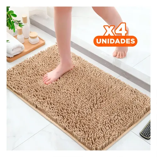 GENERICO Pack4 Protector Decorativo Microfibra 40x60cm Crema