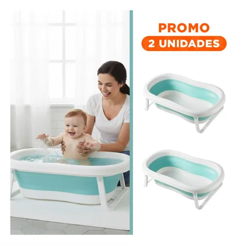 GENERICO Pack2 Tina Plegable Para Bebe Segura, Compacta
