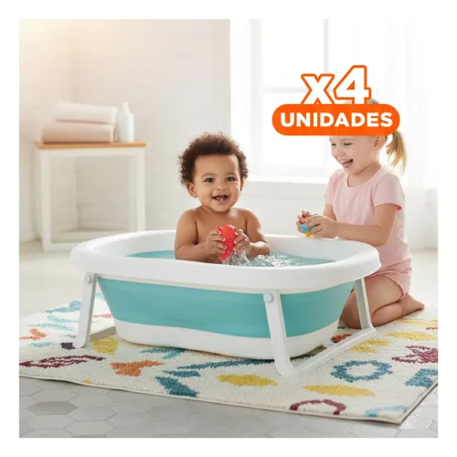 GENERICO Pack4 Tina Plegable Para Bebe Versatil, Practica