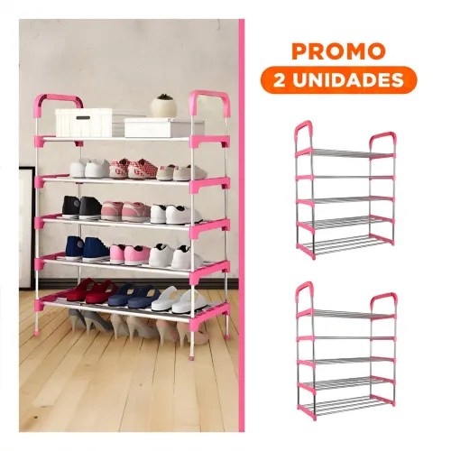 GENERICO Pack2 Soporte Vertical 5 Niveles Para Zapatos