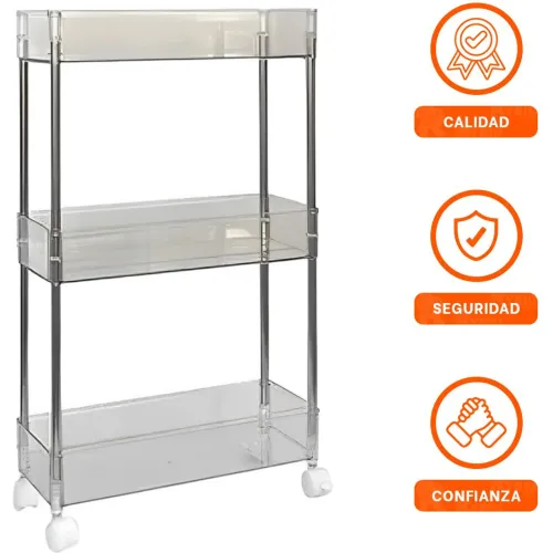 GENERICO Carrito Lateral 3 Niveles Con 4 Ruedas Organizador