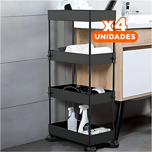 GENERICO Pack4 Estructura Lateral De 4 Niveles Con 4 Ruedas
