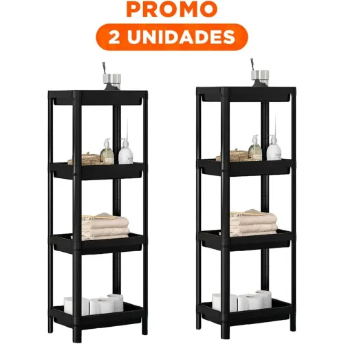 GENERICO Pack2 Organizador Estrecho 4 Niveles De Color Negro