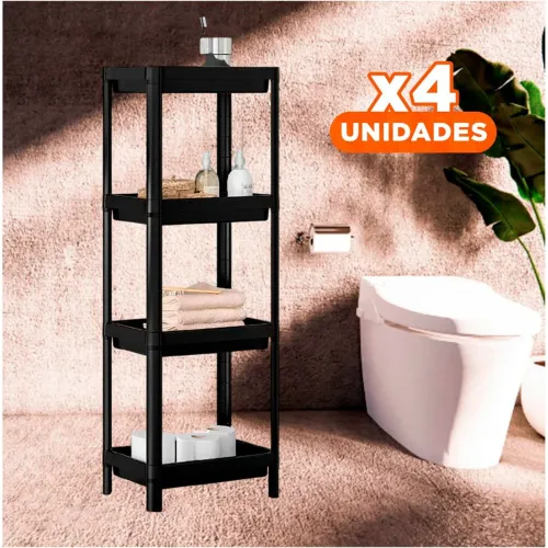 GENERICO Pack4 Organizador Estrecho 4 Niveles De Color Negro