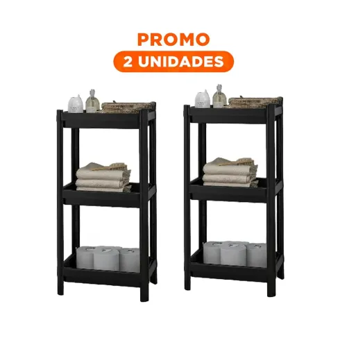 GENERICO Pack2 Organizador Estrecho 3 Niveles De Color Negro