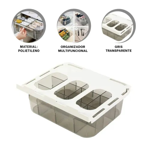 GENERICO Caja Acrilico De Color Gris Transparente