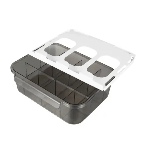 GENERICO Caja Acrilico Gris Transparente De Material Fuerte