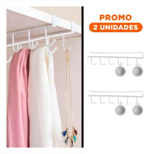GENERICO Pack2 Organizador De Tazas 6x1 Color Blanco