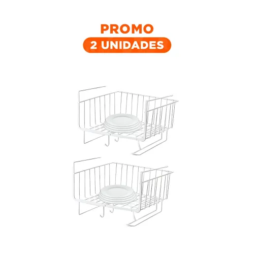 GENERICO Pack2 Organizador De Rejilla 28,5x20x27 Cm Blanco
