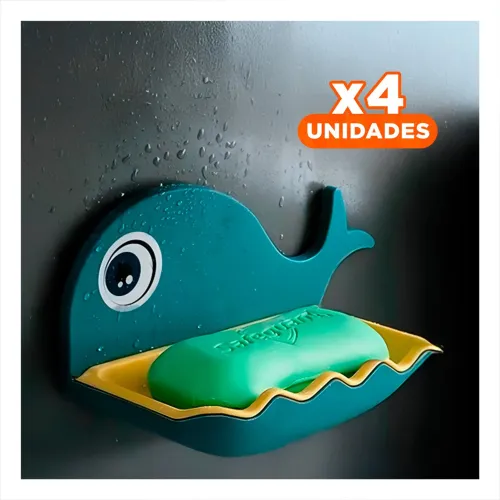 GENERICO Pack4 Base Ballena Porta Jabon Practica