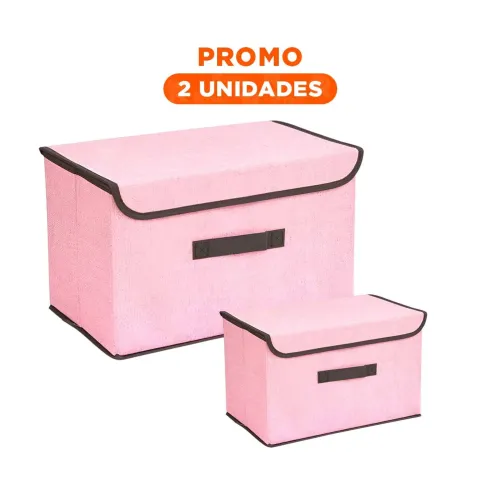 GENERICO Pack2 Caja Textil Rosado 36x24x23cm Para Orden