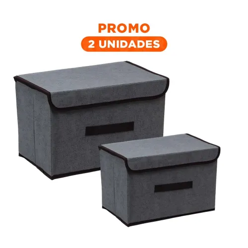 GENERICO Pack2 Archivador De Tela Negro 36x24x23cm