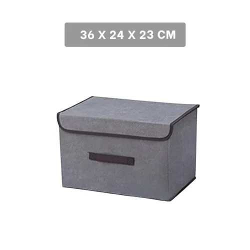 GENERICO Caja Organizadora De Tela Plomo 36x24x23cm