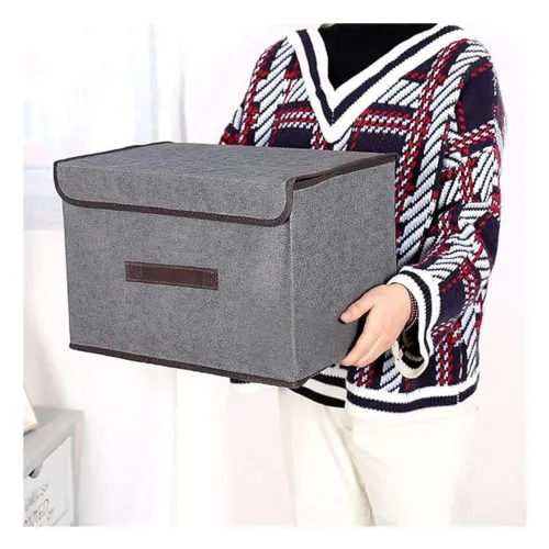 GENERICO Caja De Almacenaje Tela Plomo 36x24x23cm