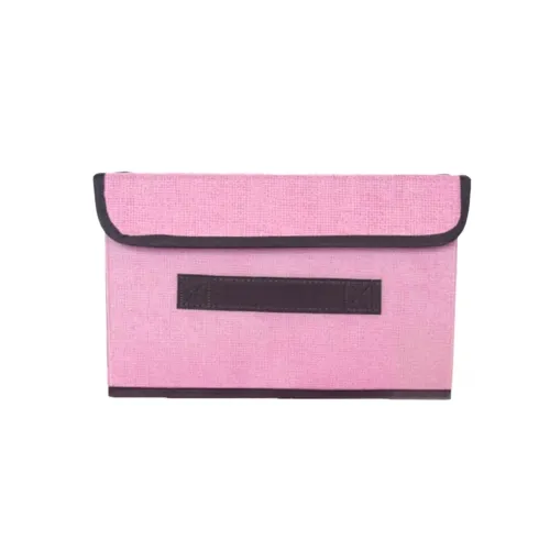 GENERICO Caja De Almacenaje Tela Rosado 25x19x16cm