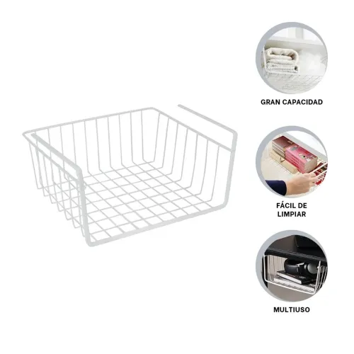 GENERICO Cesto Flotante Metalico Blanco 29x20x27cm