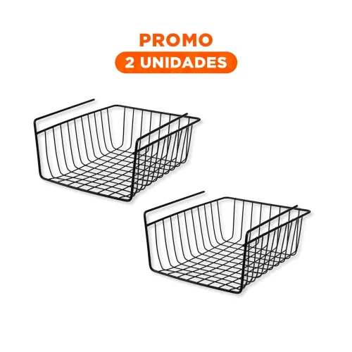 GENERICO Pack2 Rejilla Flotante Metalica Negro 29x20x27cm