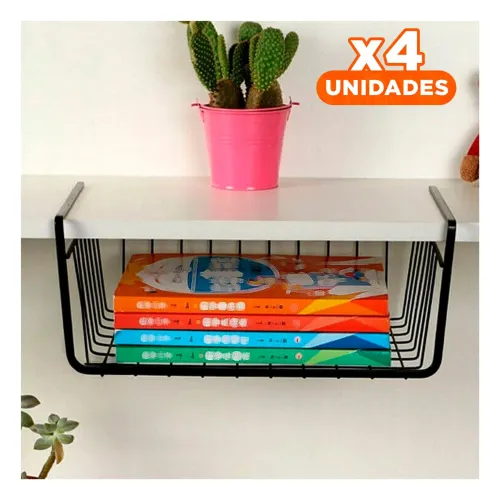 GENERICO Pack4 Rejilla Aerea Metalica Negro 29x20x27cm