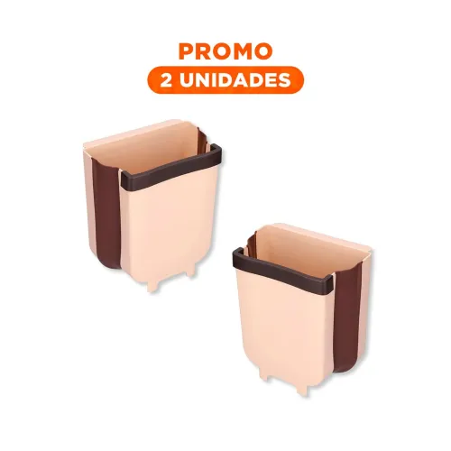 GENERICO Pack2 Cesto Plegable Beige Para Residuos Practico