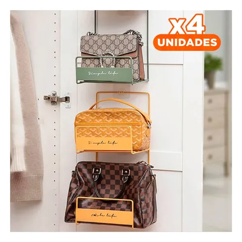 GENERICO Pack4 Rack Multiuso Para Carteras Amarillo