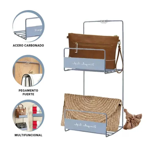 GENERICO Organizador De Carteras Azul De 2 Niveles