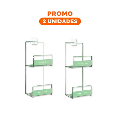 GENERICO Pack2 Rack Organizador De Carteras Verde 2 Niveles