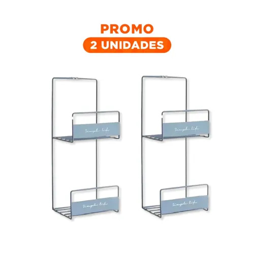 GENERICO Pack2 Rack Organizador De Carteras Azul 2 Niveles