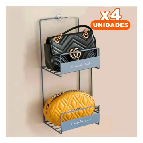 GENERICO Pack4 Rack Multiuso Para Carteras Azul 45x17x19cm