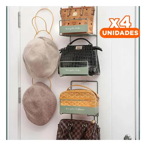 GENERICO Pack4 Rack Multiuso Para Carteras Verde 45x17x19cm