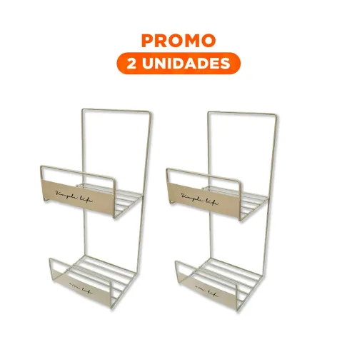 GENERICO Pack2 Rack Organizador De Carteras Blanco 2 Niveles