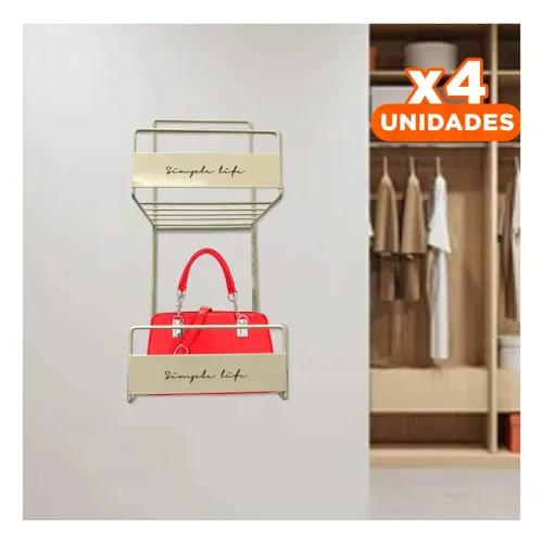 GENERICO Pack4 Rack Multiuso Para Carteras Blanco 45x17x19cm