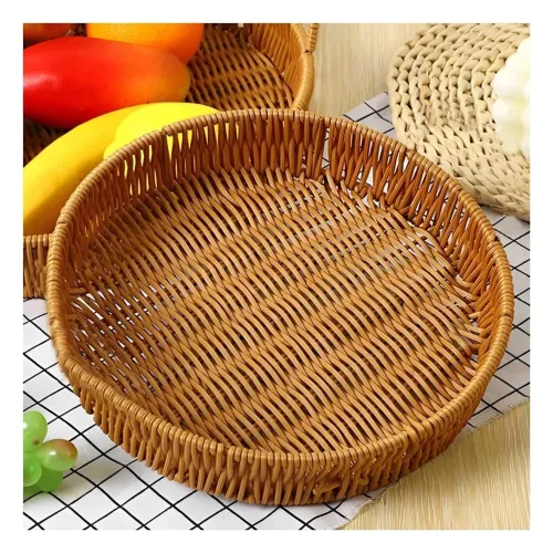 GENERICO Bandeja Practica Tejida Circular 30cm Marron Uso