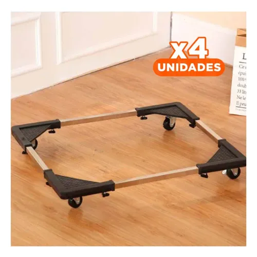 GENERICO Pack4 Fundacion De Acero Negro Para Muebles